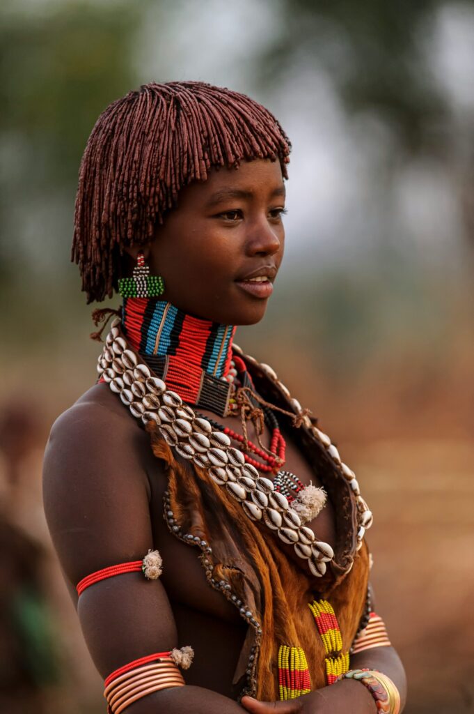 south Omo 15+ indigenous tribes- Hamer girl jewelleries