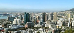 Cape town tallest buildings behind the atlantic ocean