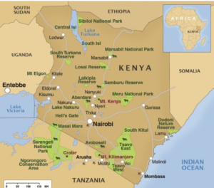 Map of Kenya best to visit: 2 Days easy nairobi tour